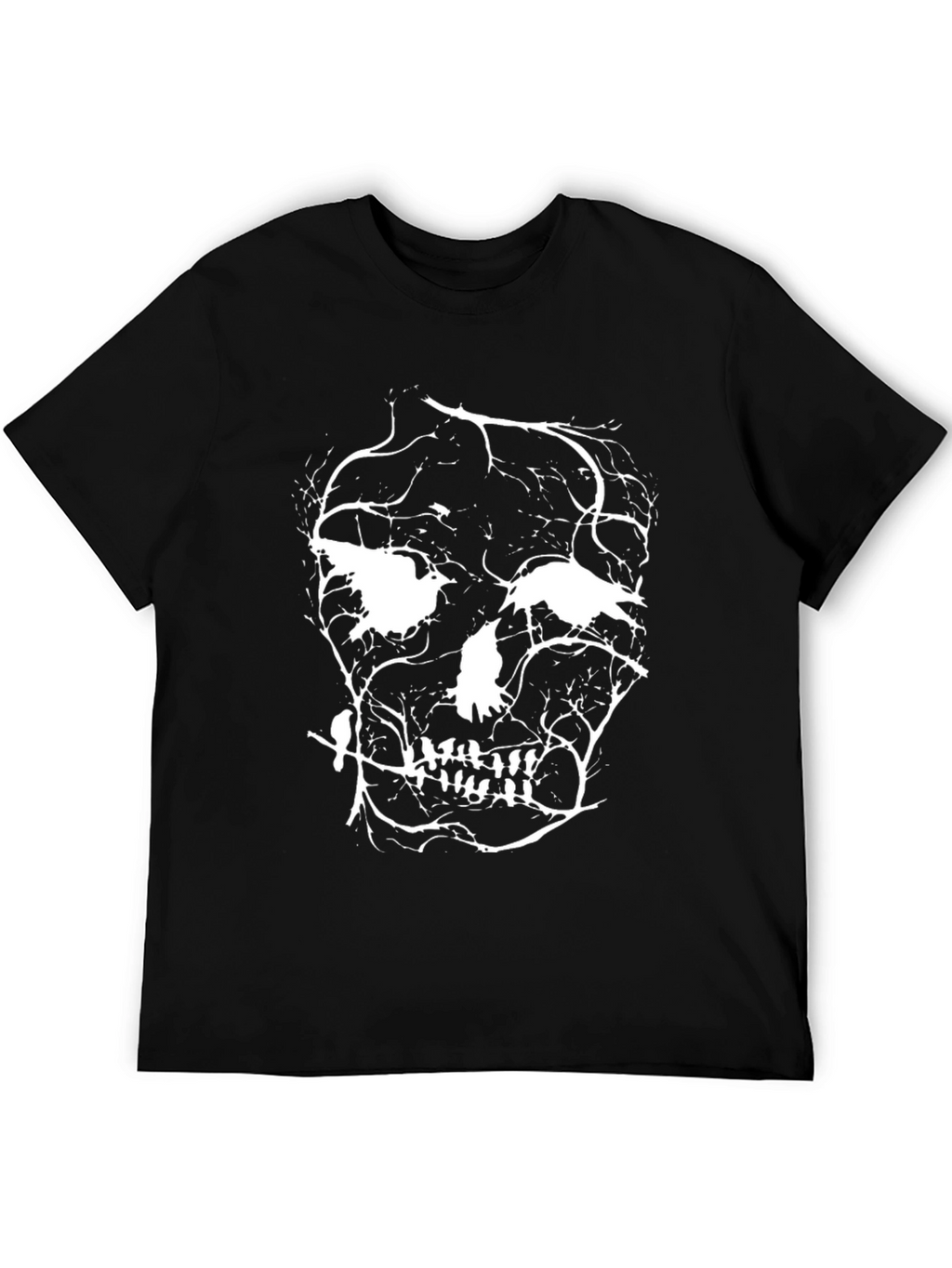 Skull Branches Graphic T-Shirt - Black Cotton Tee