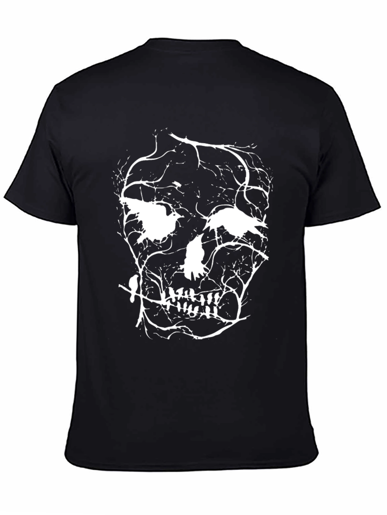 Skull Branches Graphic T-Shirt - Black Cotton Tee
