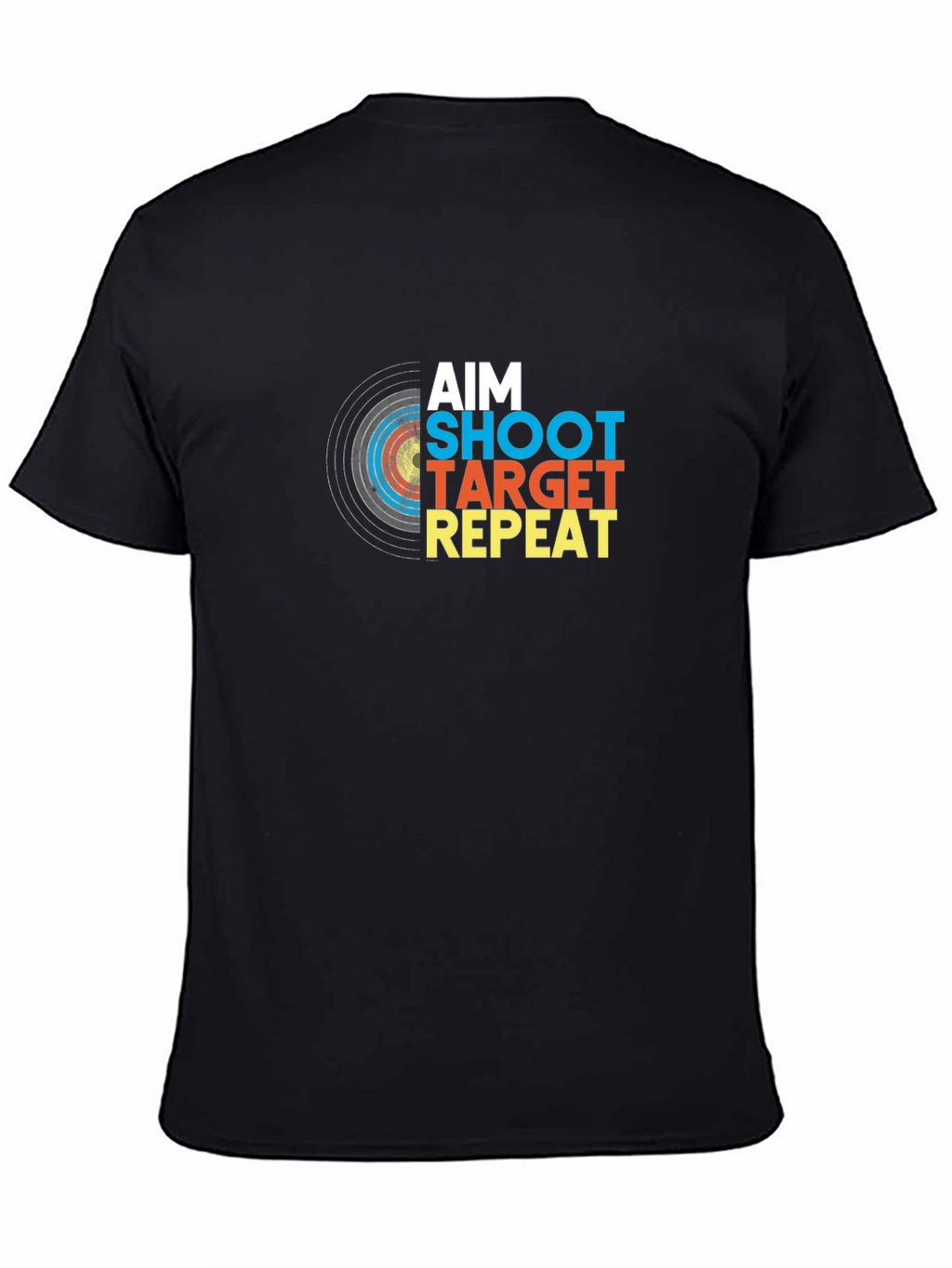 Aim Shoot Target Repeat Black Graphic Tee