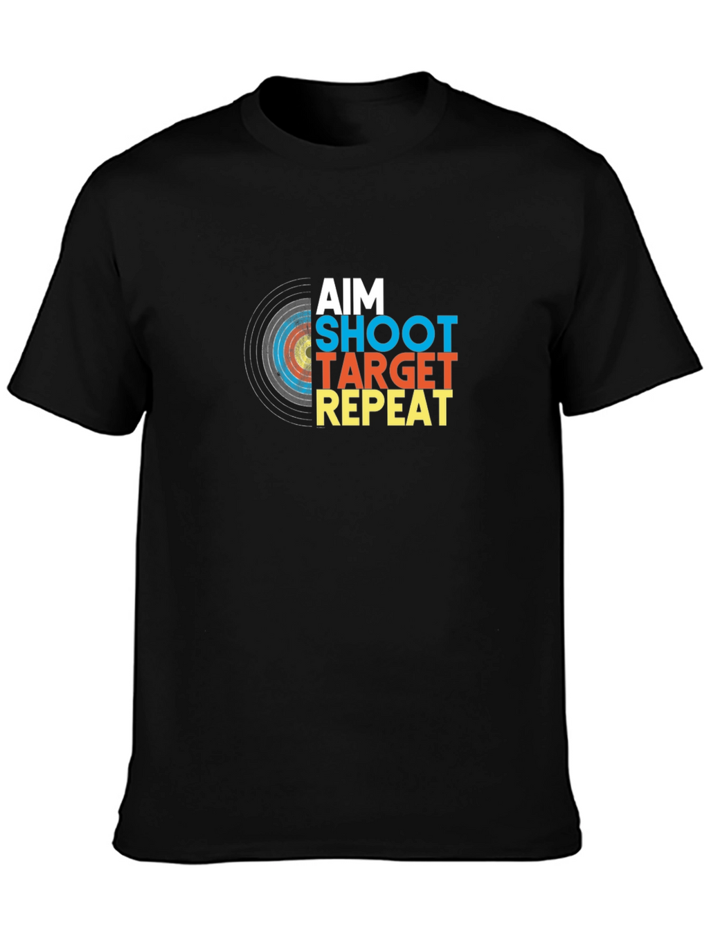 Aim Shoot Target Repeat Black Graphic Tee