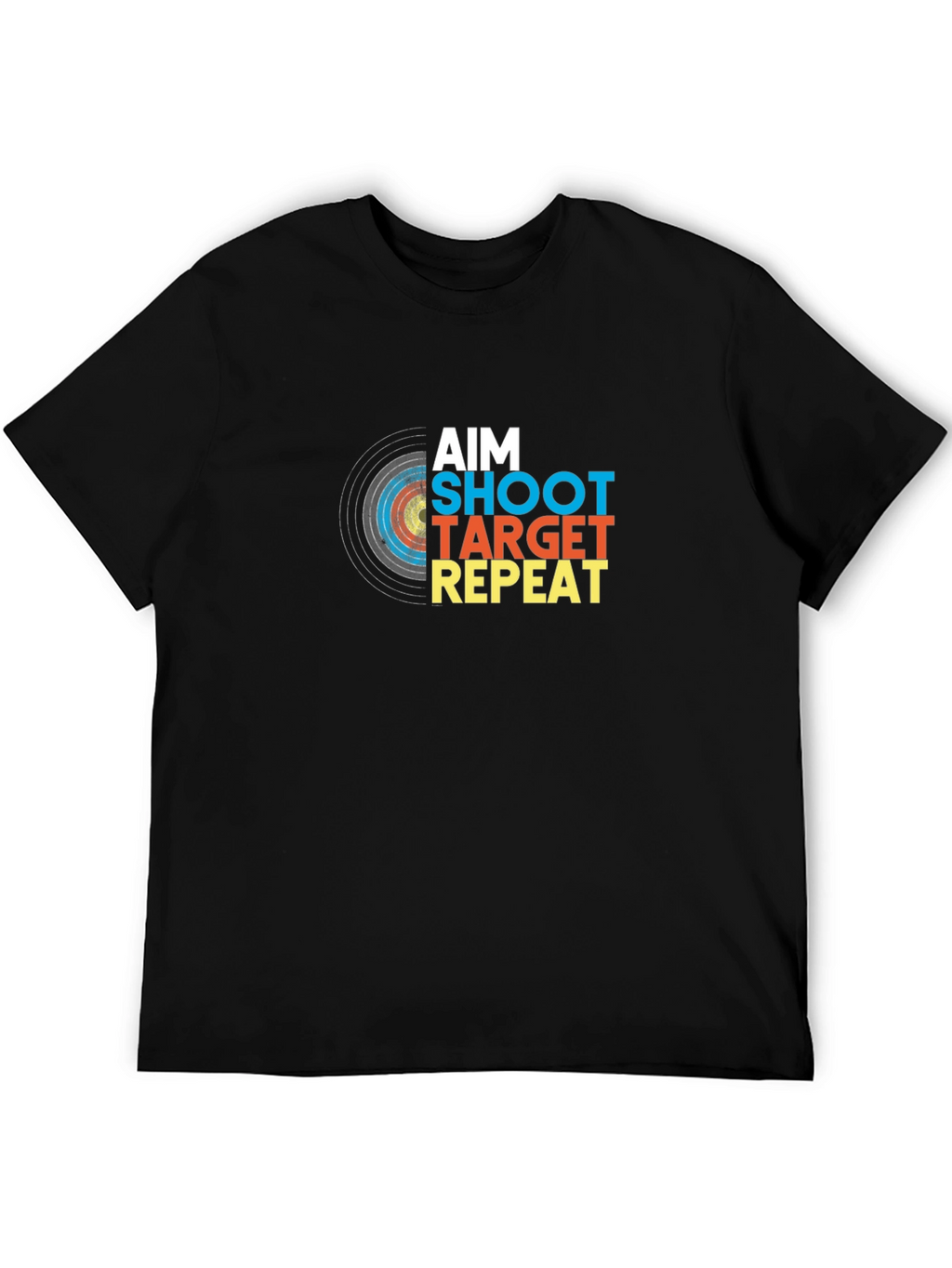 Aim Shoot Target Repeat Black Graphic Tee