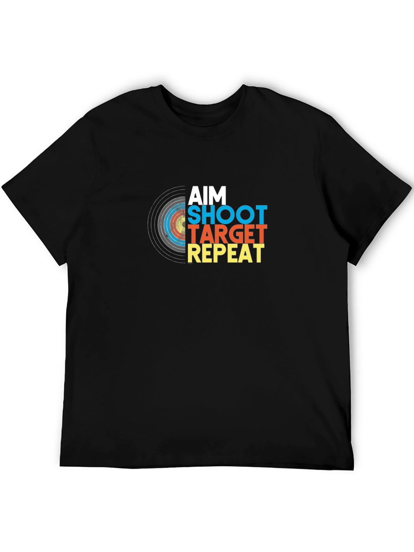 Aim Shoot Target Repeat Black Graphic Tee