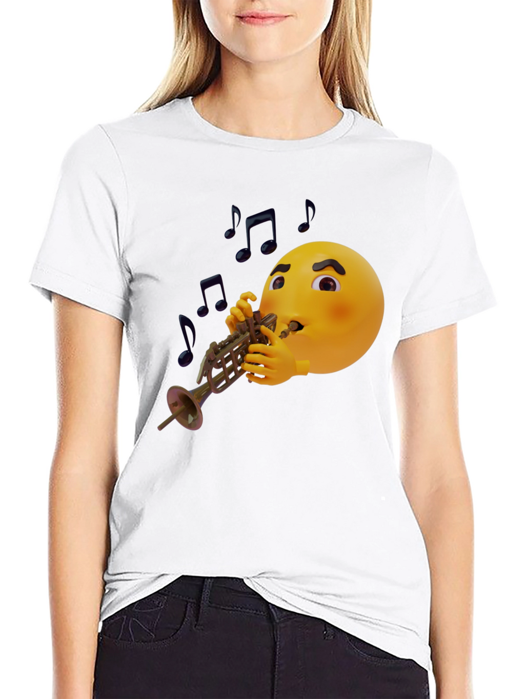 Emoji Trumpet Player Graphic T-Shirt