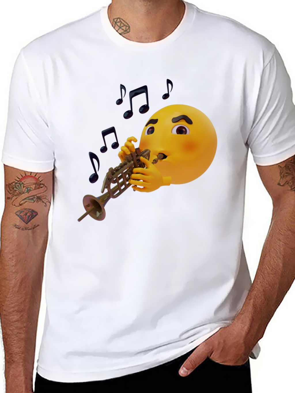 Emoji Trumpet Player Graphic T-Shirt