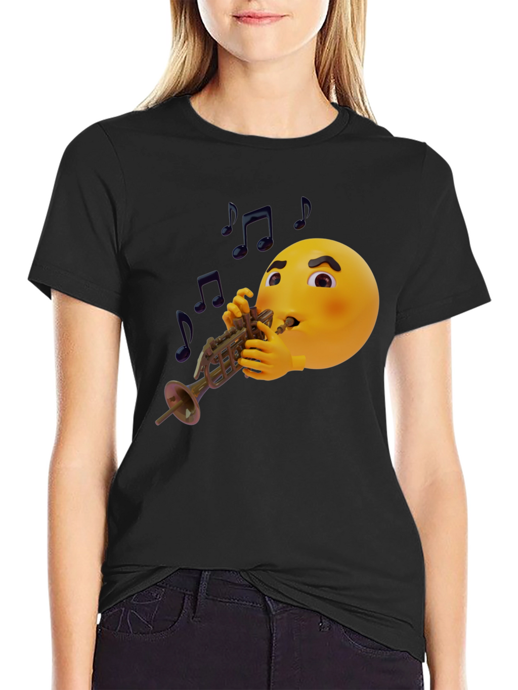 Emoji Trumpet Player Graphic T-Shirt