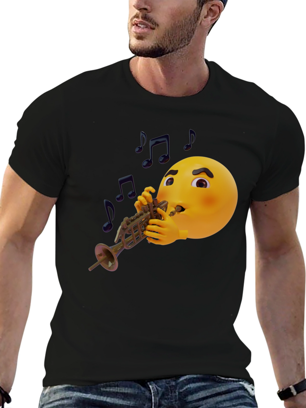 Emoji Trumpet Player Graphic T-Shirt