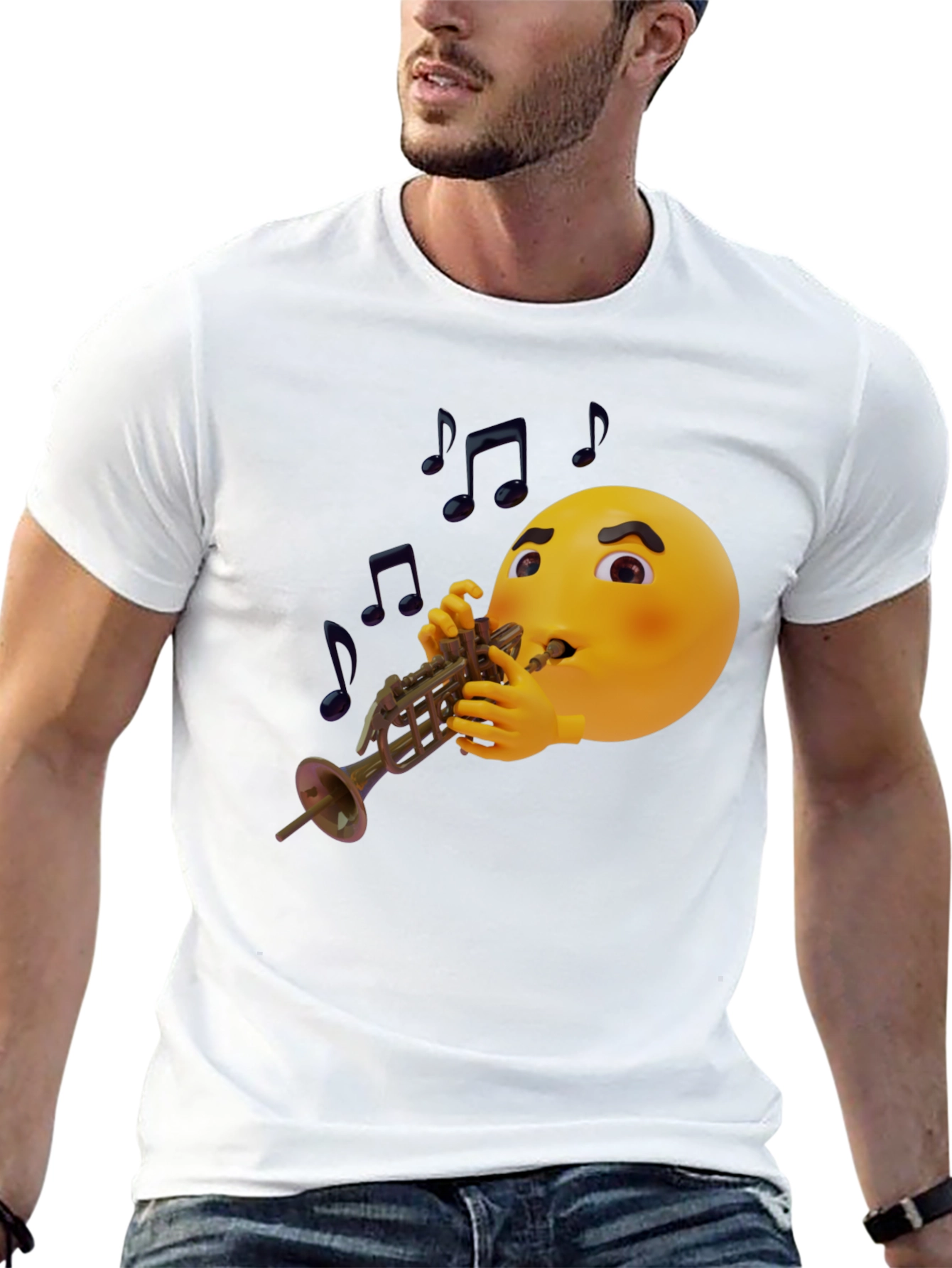 Emoji Trumpet Player Graphic T-Shirt