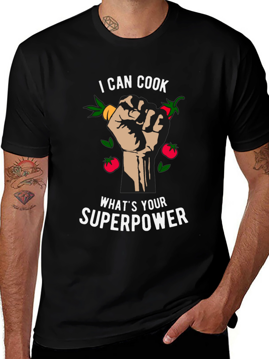 I Can Cook Whats Your Superpower Black T-Shirt