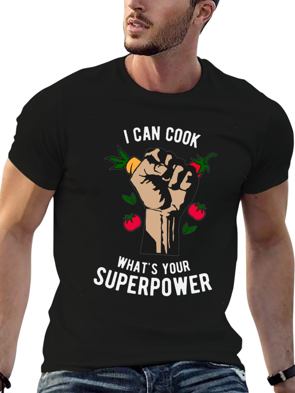 I Can Cook Whats Your Superpower Black T-Shirt