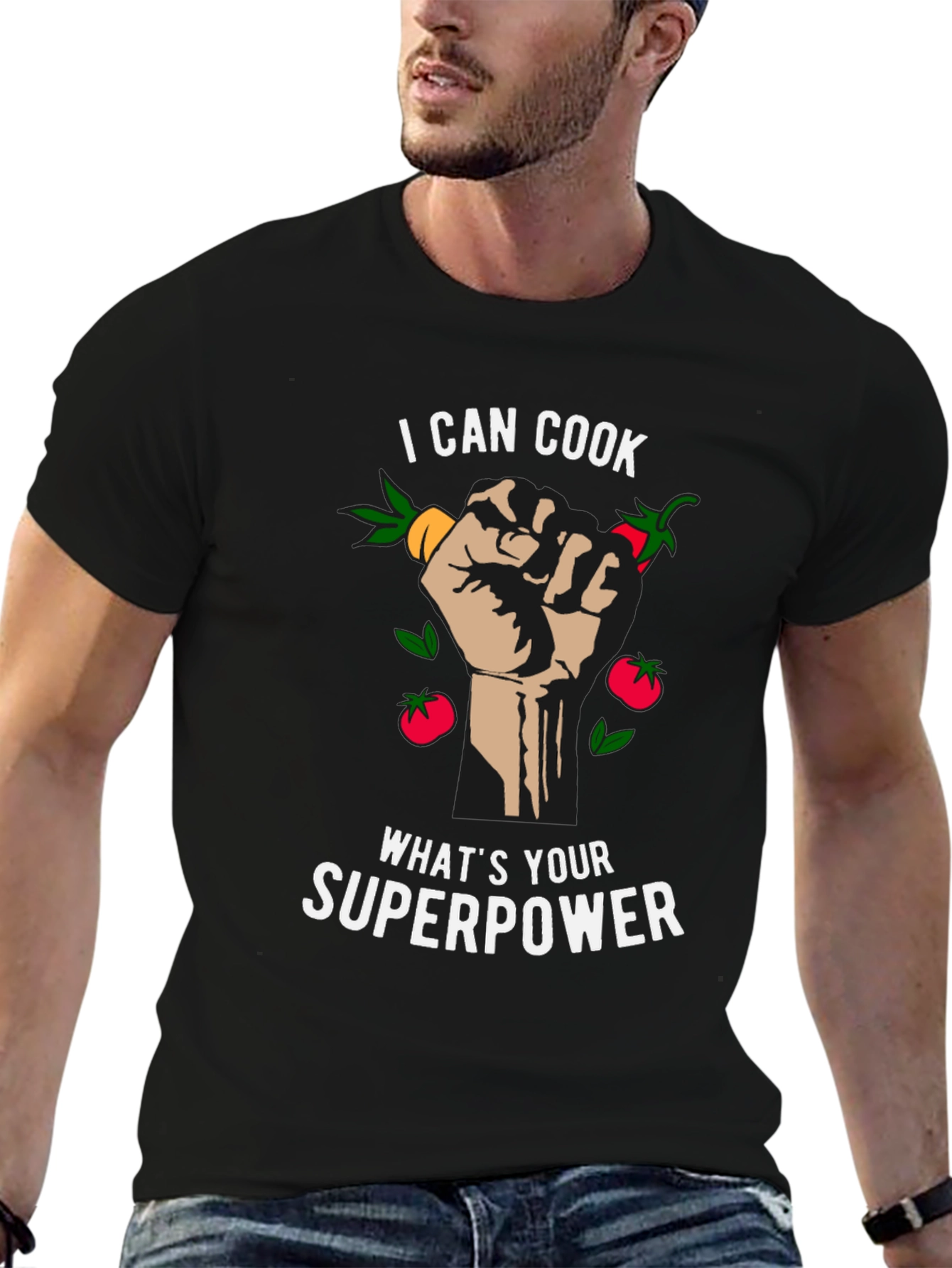 I Can Cook Whats Your Superpower Black T-Shirt