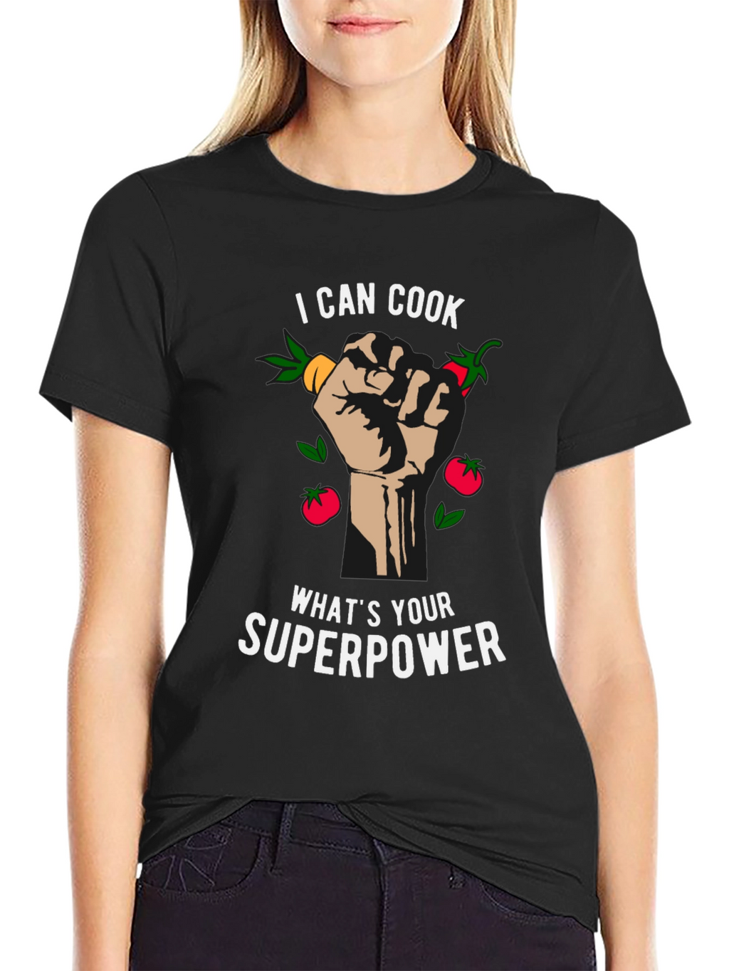 I Can Cook Whats Your Superpower Black T-Shirt