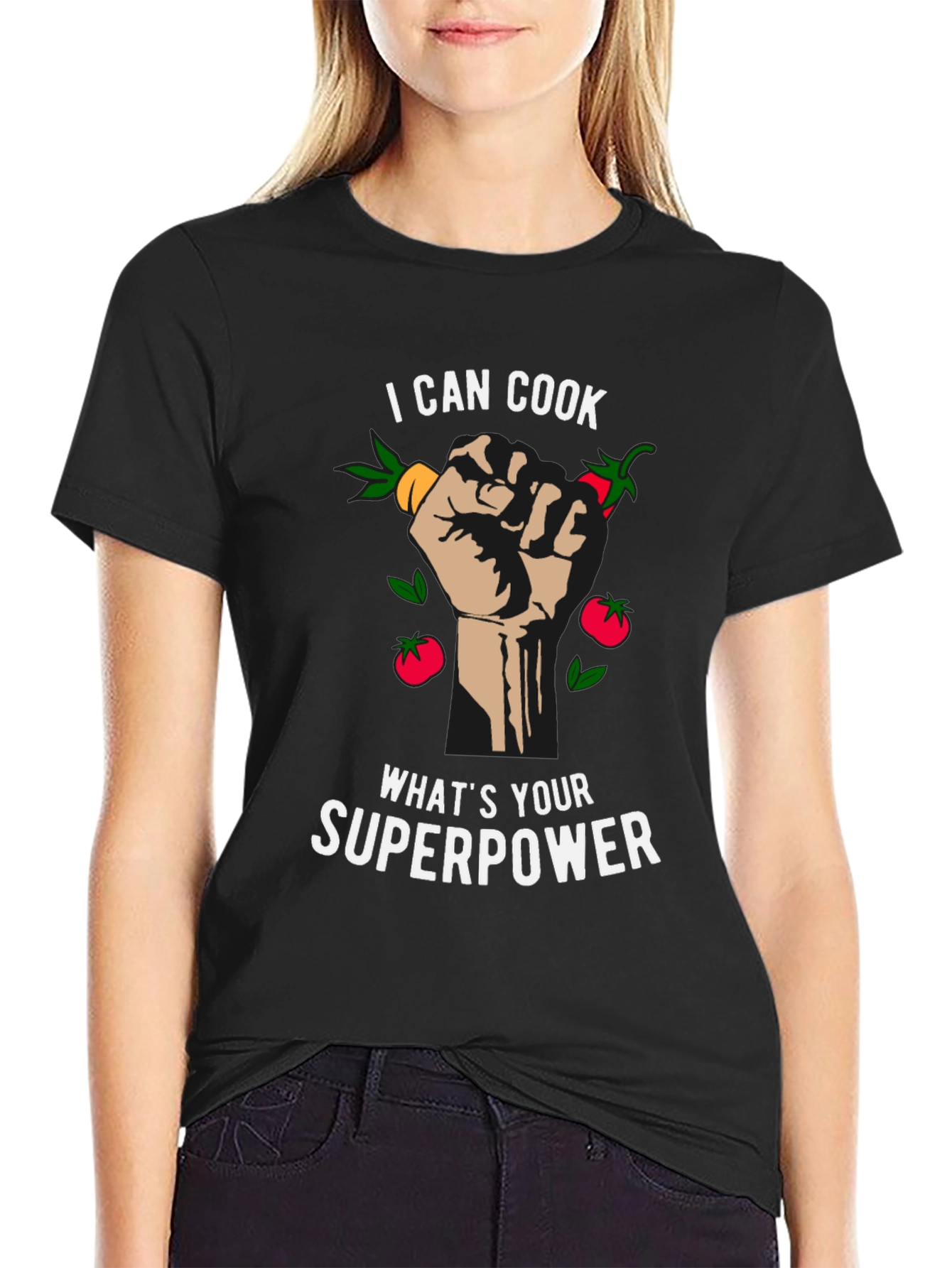 I Can Cook Whats Your Superpower Black T-Shirt