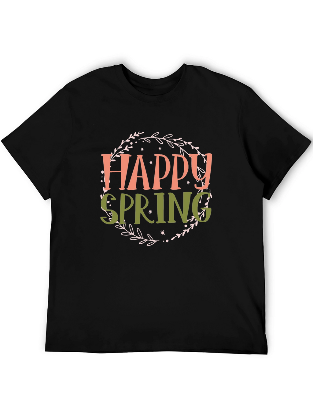 Happy Spring Graphic T-Shirt - Black