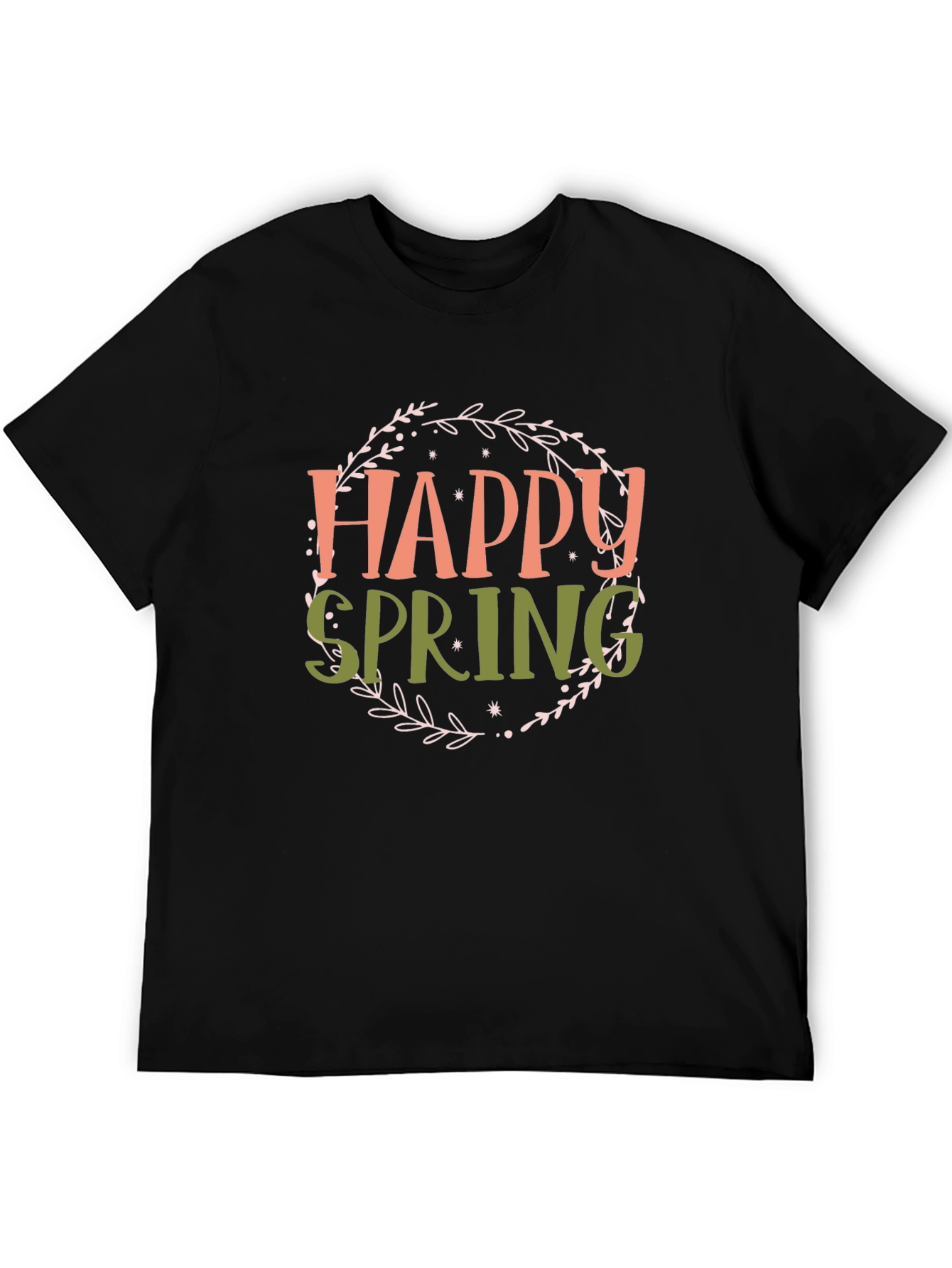 Happy Spring Graphic T-Shirt - Black