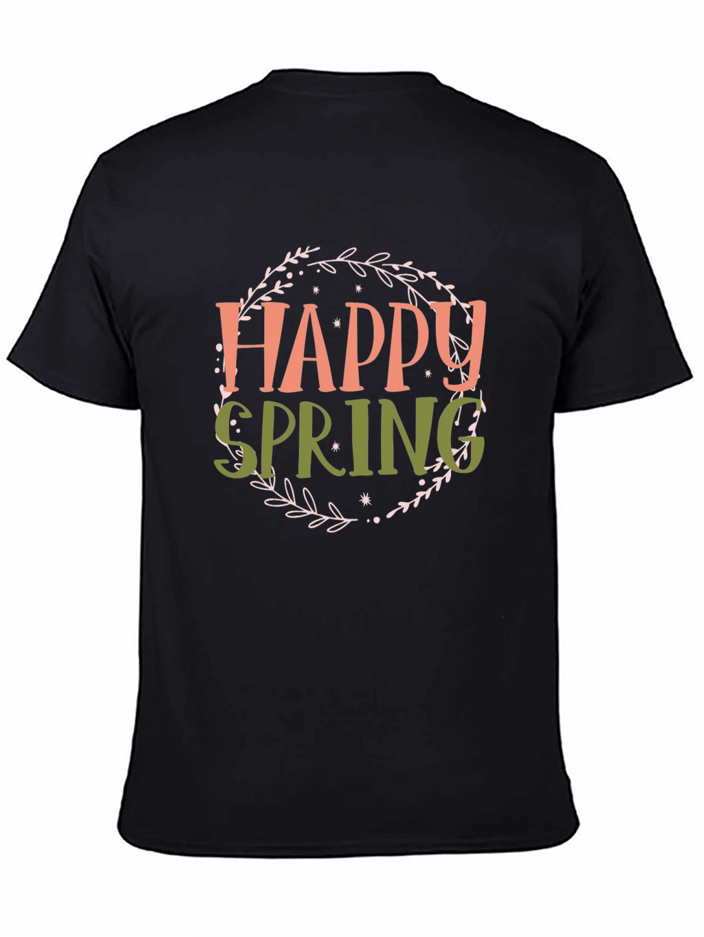 Happy Spring Graphic T-Shirt - Black