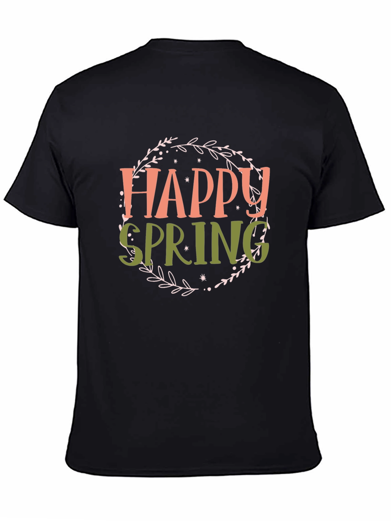 Happy Spring Graphic T-Shirt - Black