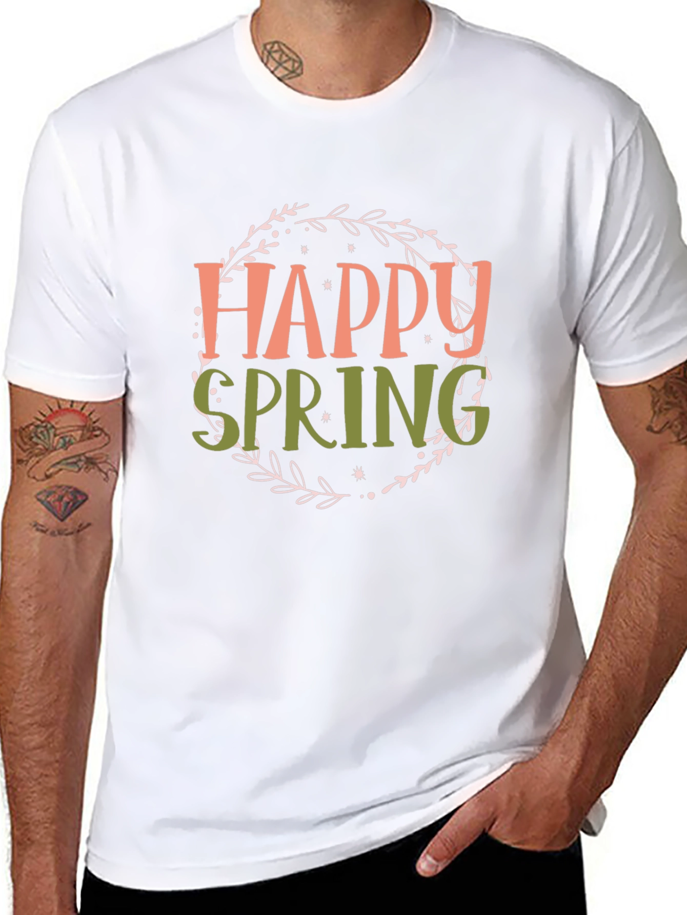 Happy Spring Graphic T-Shirt - Black
