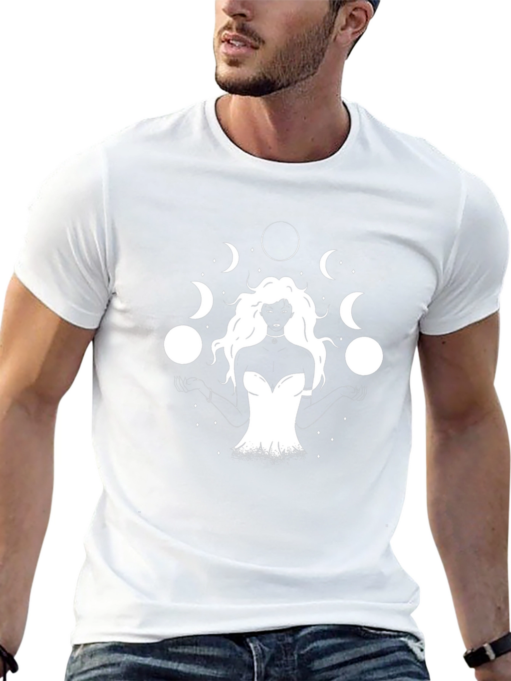 Moon Goddess Graphic T-Shirt - Black