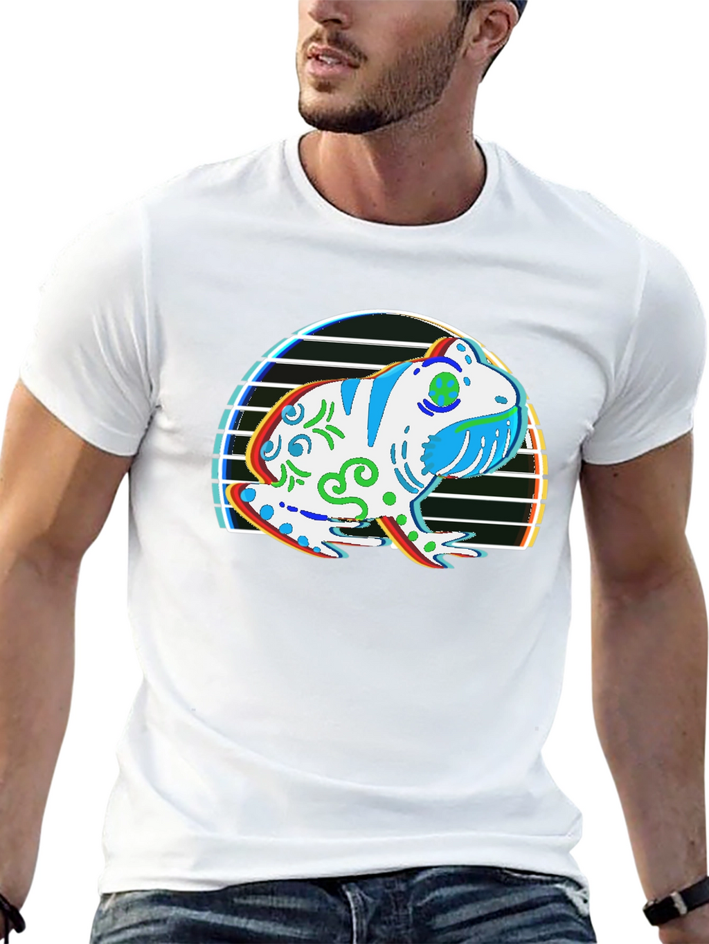 Frog Graphic T-Shirt - Black Cotton Tee