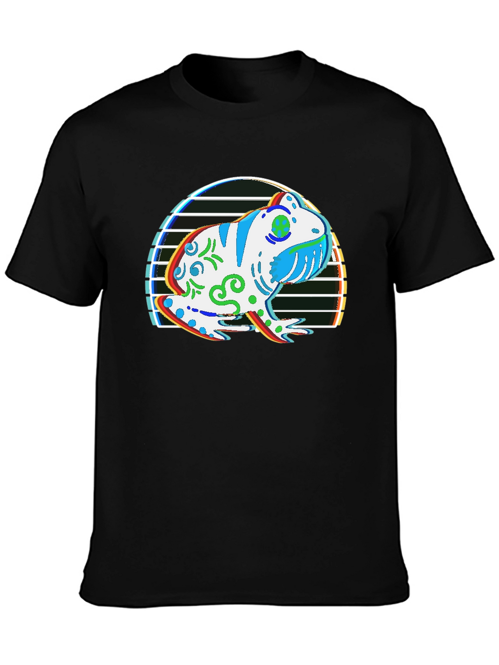 Frog Graphic T-Shirt - Black Cotton Tee