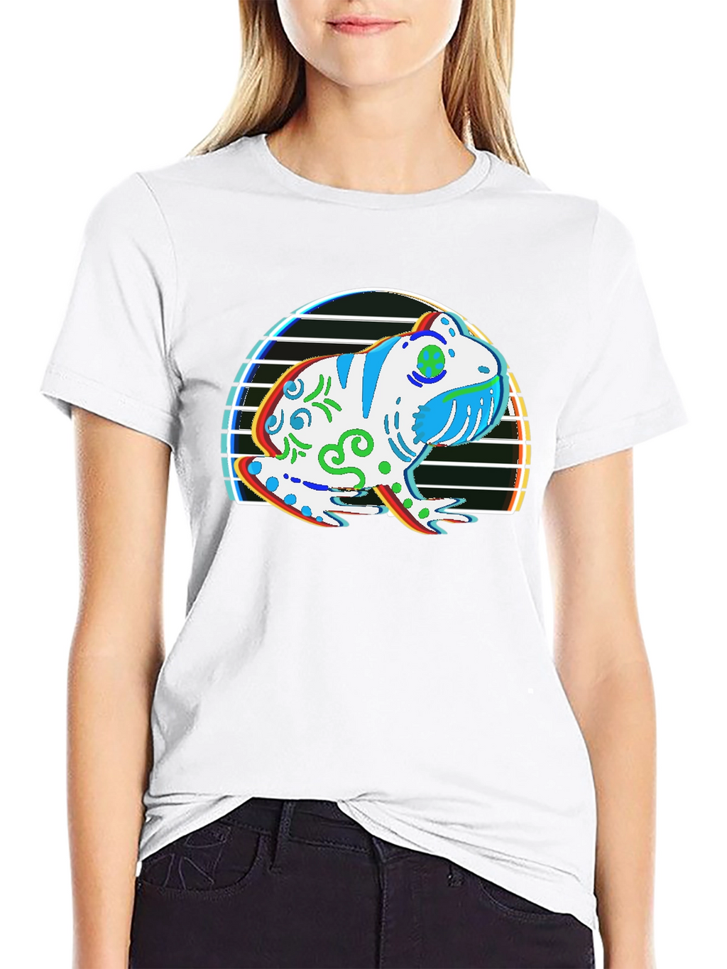 Frog Graphic T-Shirt - Black Cotton Tee
