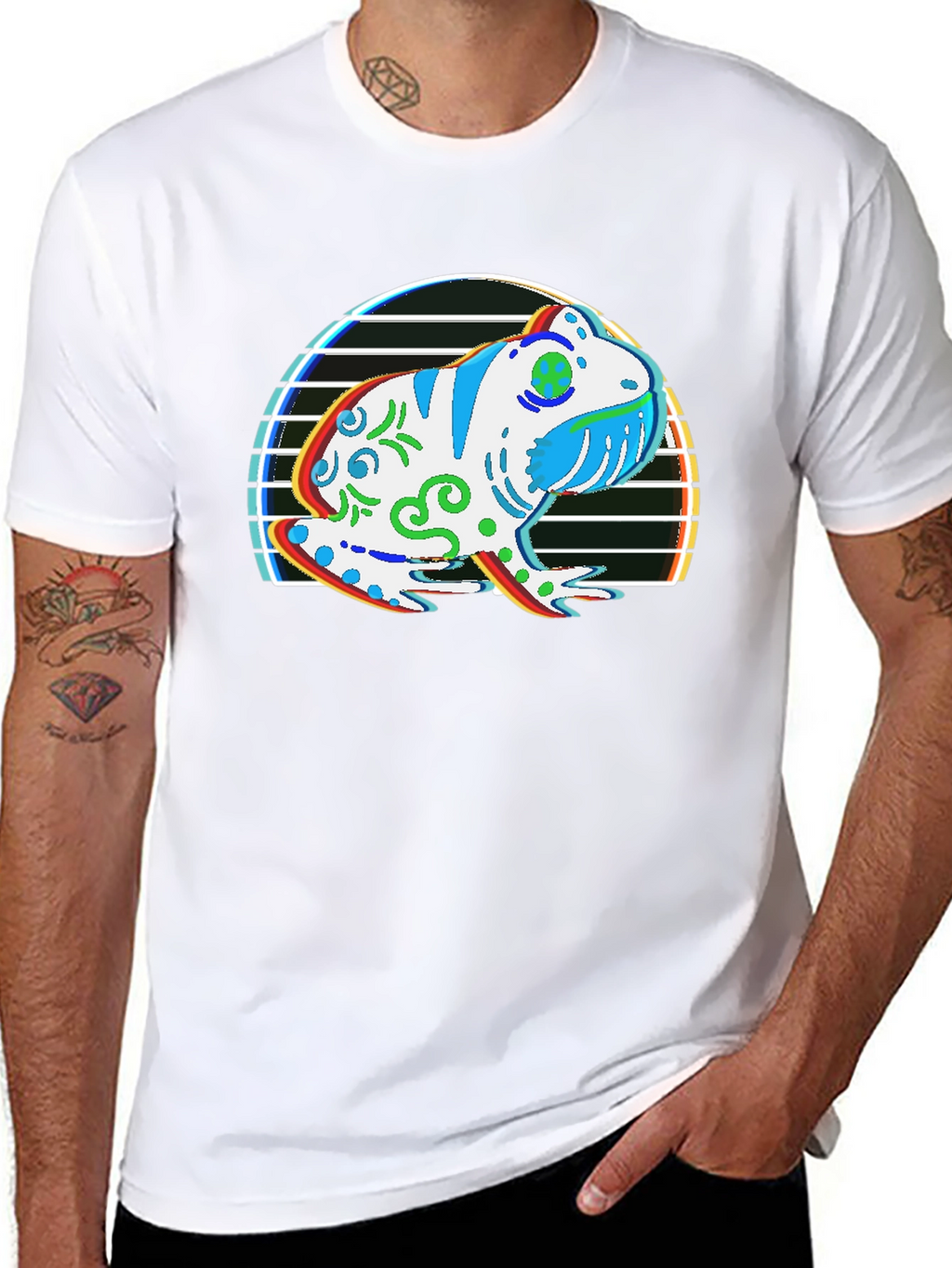 Frog Graphic T-Shirt - Black Cotton Tee