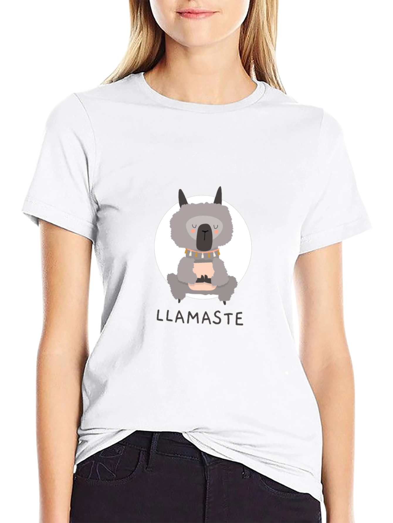 Llamaste Mens Black Graphic T-Shirt