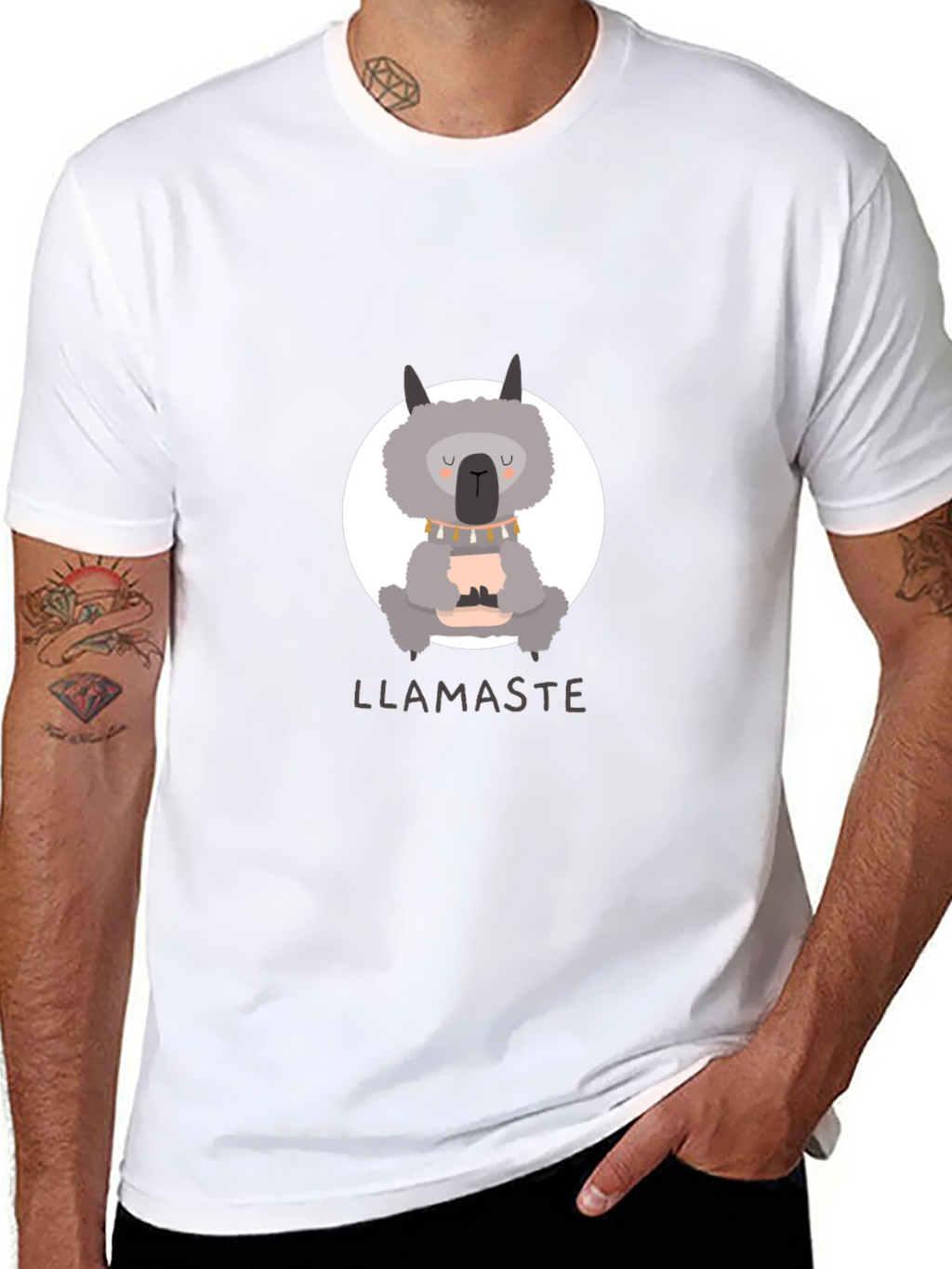 Llamaste Mens Black Graphic T-Shirt