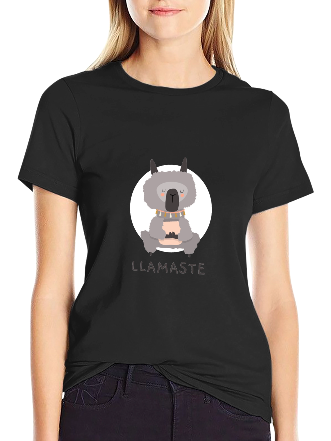Llamaste Mens Black Graphic T-Shirt