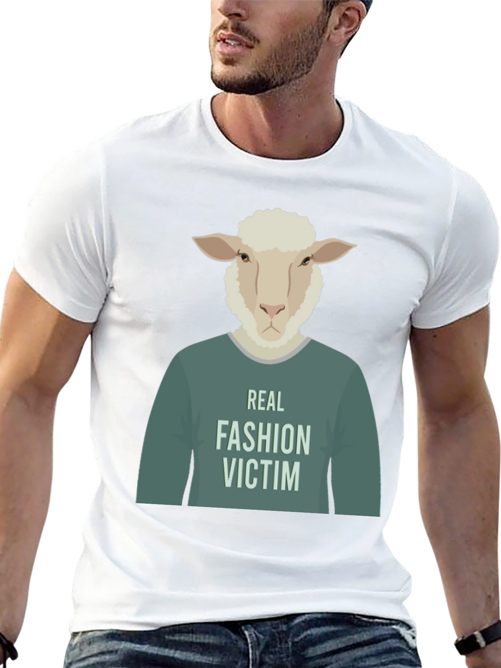 Real Fashion Victim Sheep Graphic T-Shirt