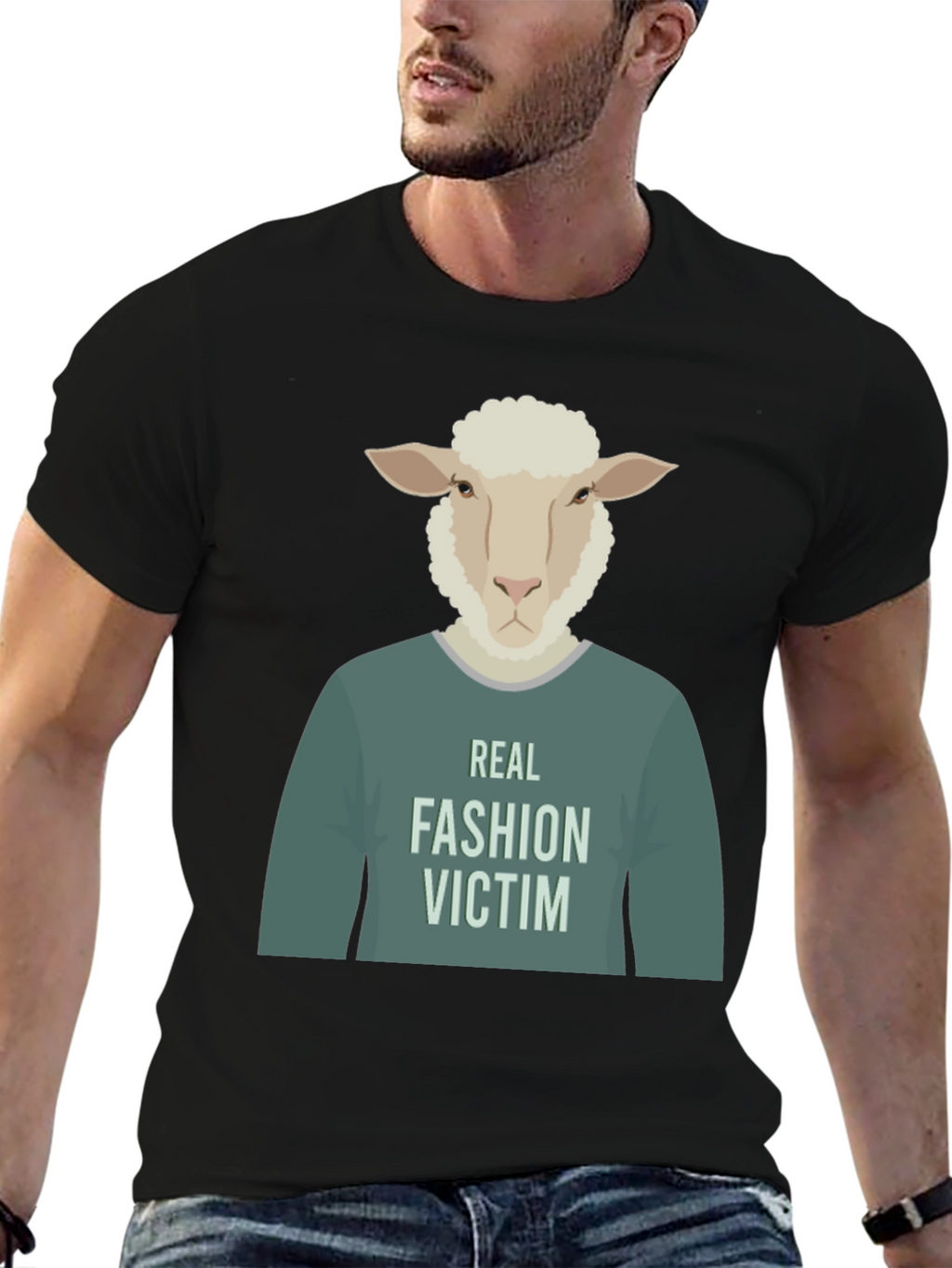 Real Fashion Victim Sheep Graphic T-Shirt