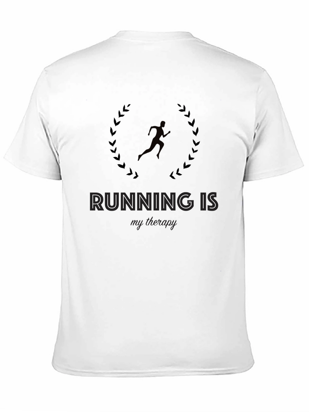 Running is My Therapy Black Graphic Tee