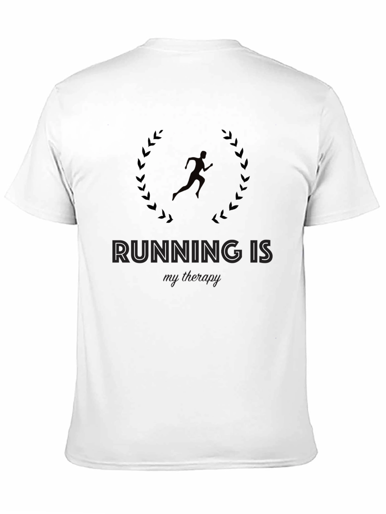 Running is My Therapy Black Graphic Tee