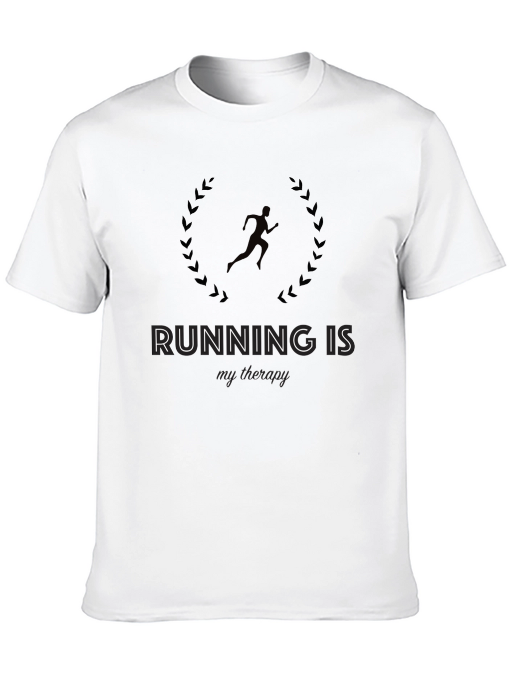 Running is My Therapy Black Graphic Tee