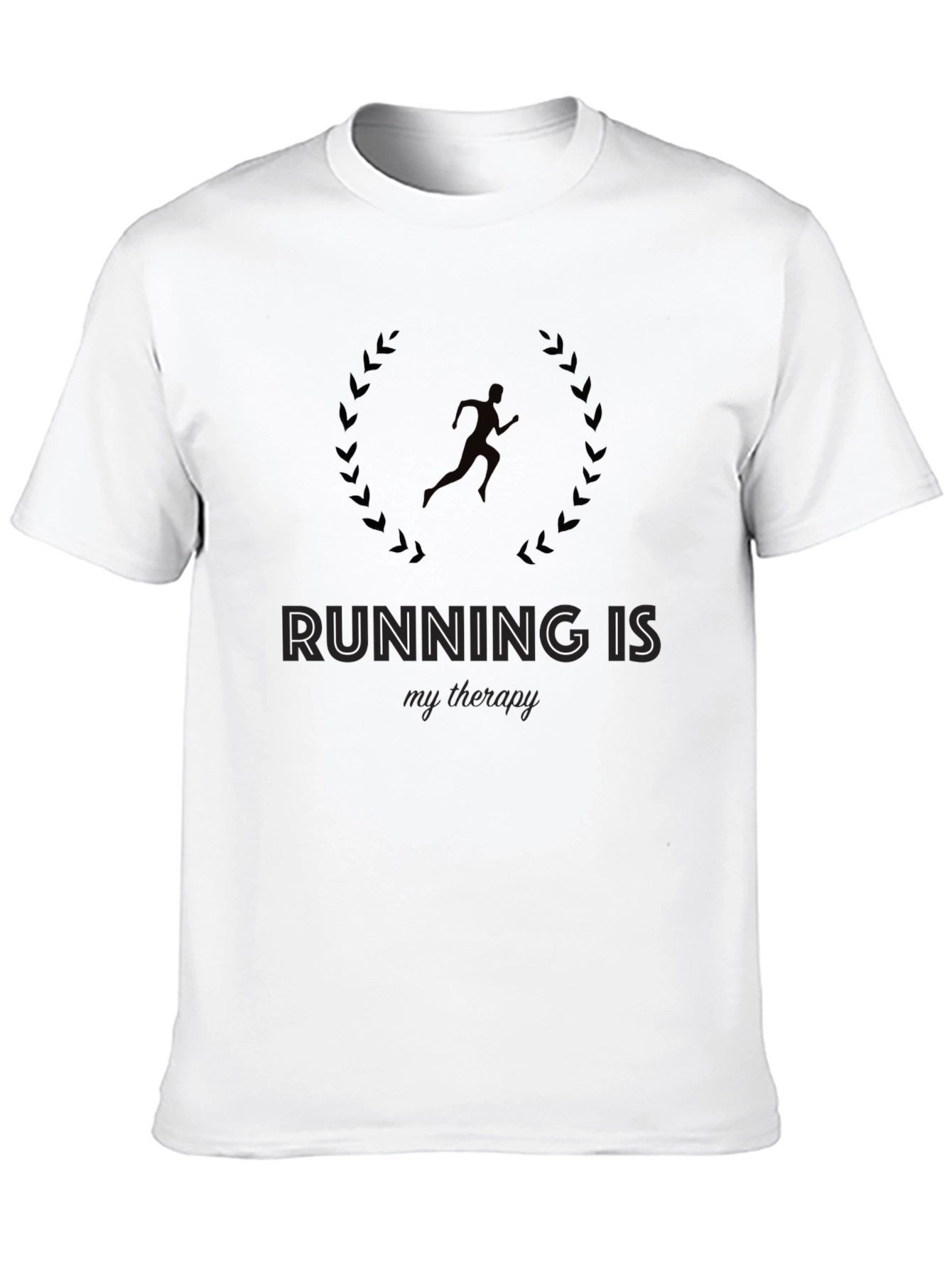 Running is My Therapy Black Graphic Tee