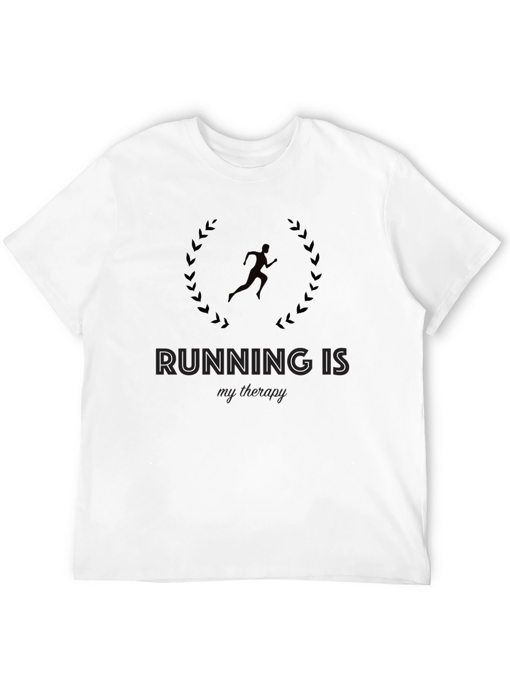 Running is My Therapy Black Graphic Tee