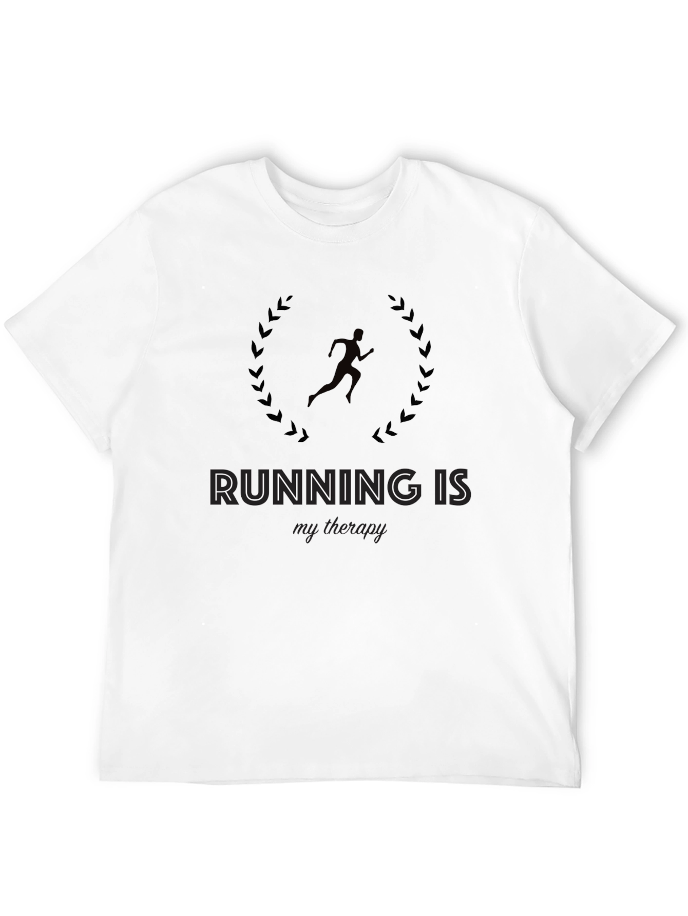 Running is My Therapy Black Graphic Tee