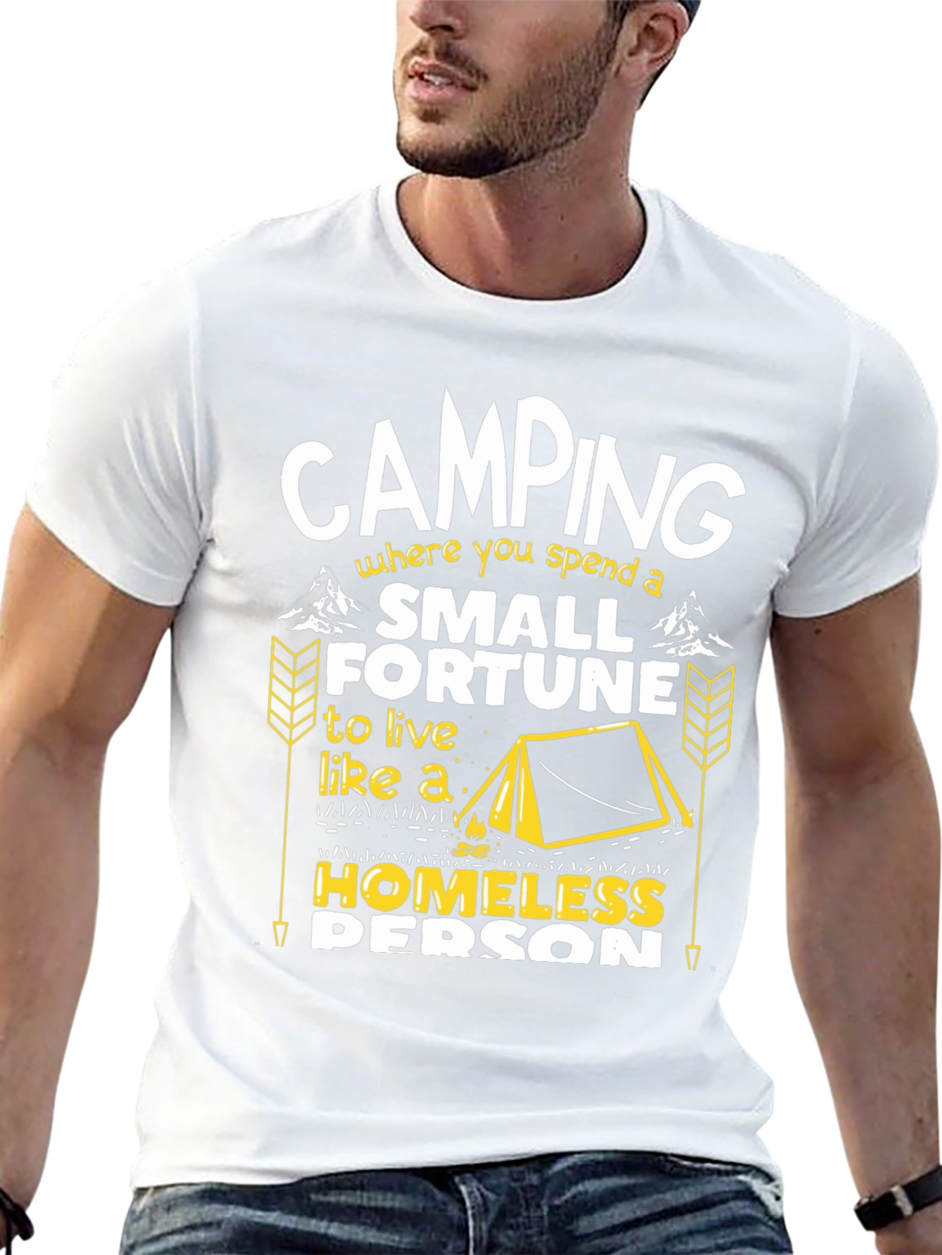Camping Small Fortune Humor Graphic Tee