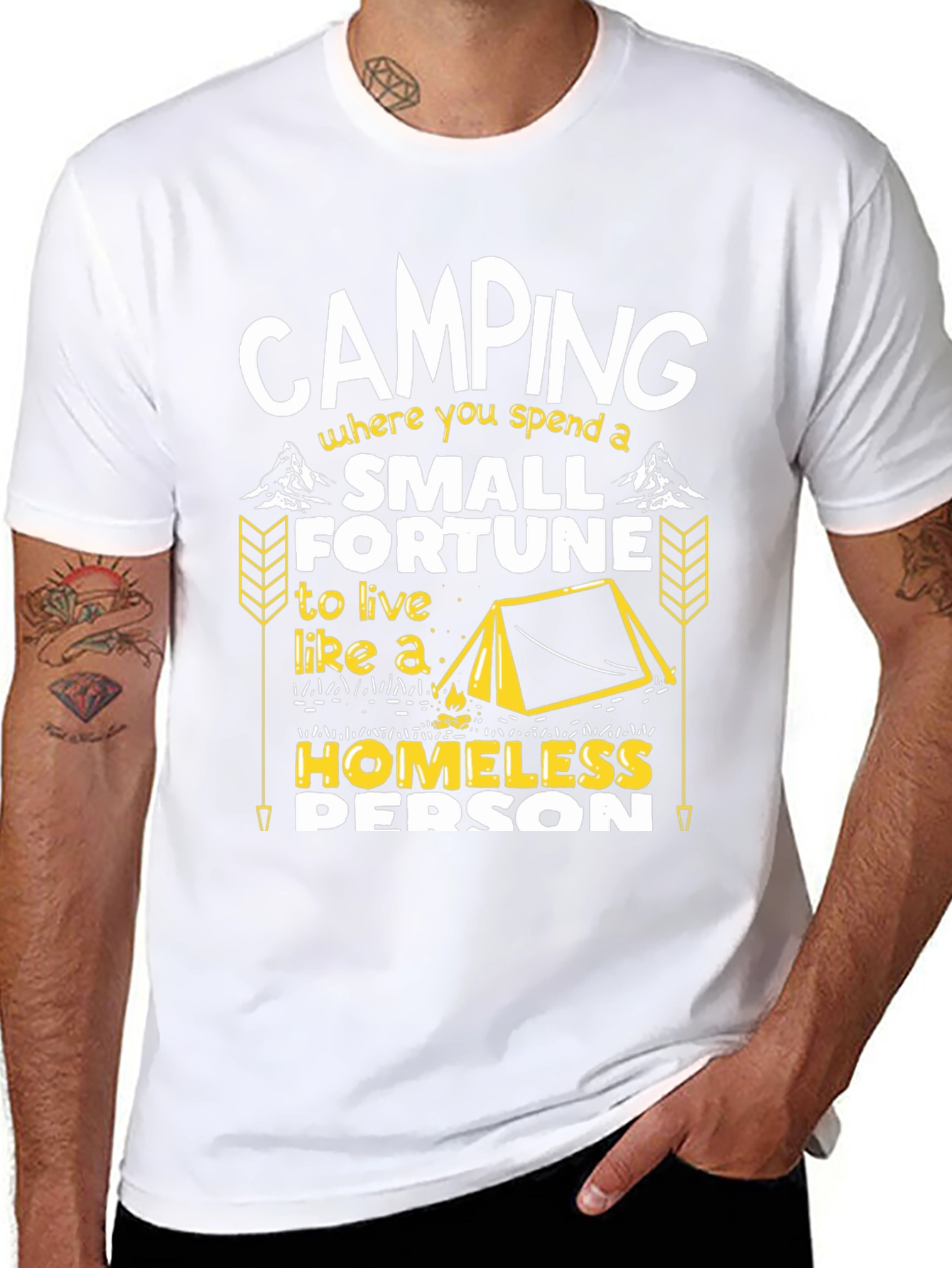 Camping Small Fortune Humor Graphic Tee