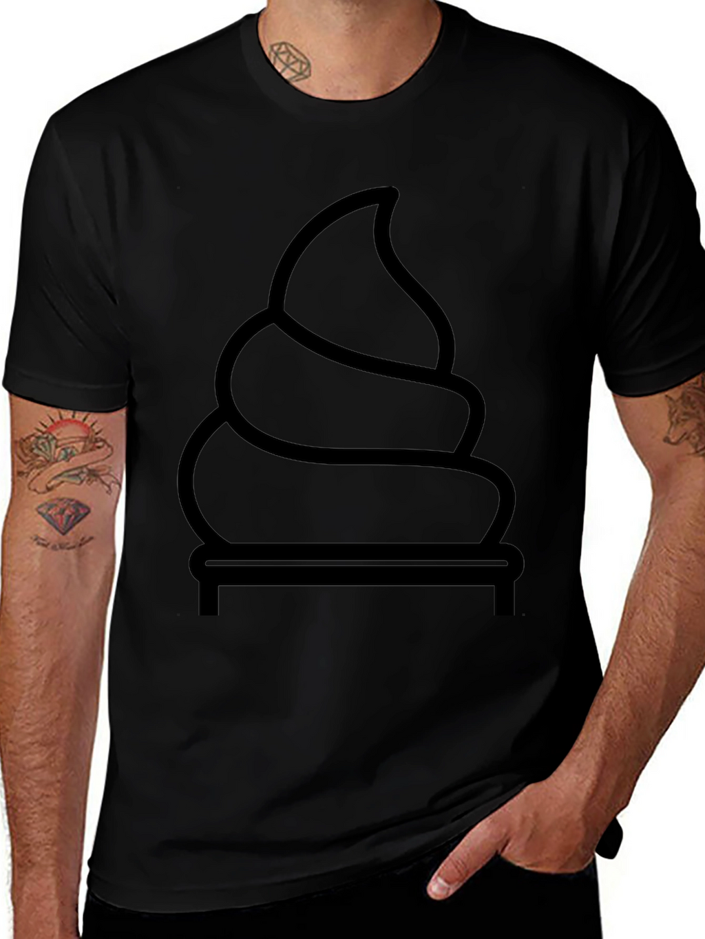 Funny Poop Emoji Graphic Tee - Black Cotton T-Shirt
