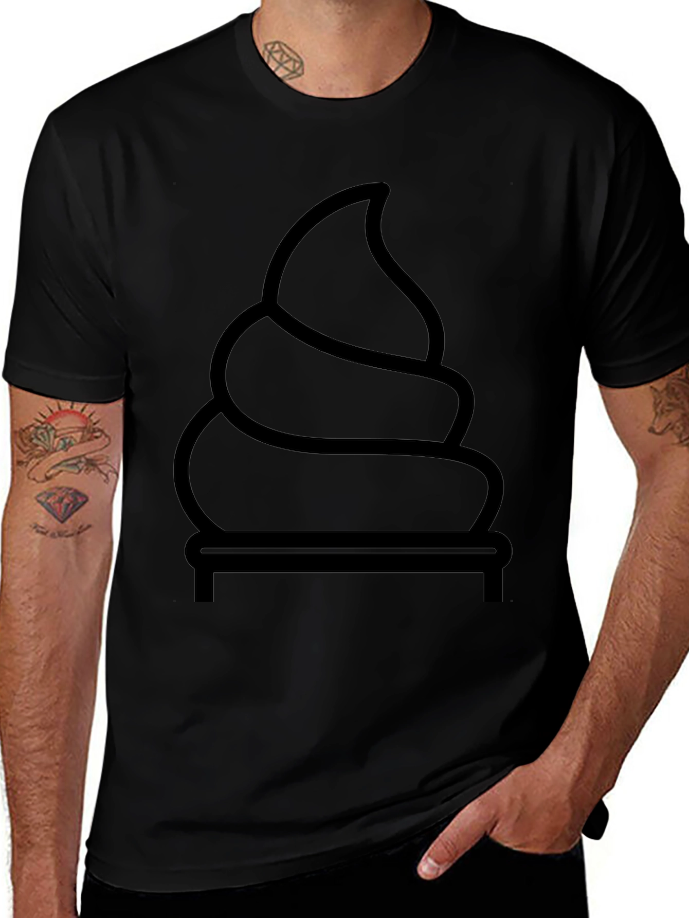 Funny Poop Emoji Graphic Tee - Black Cotton T-Shirt