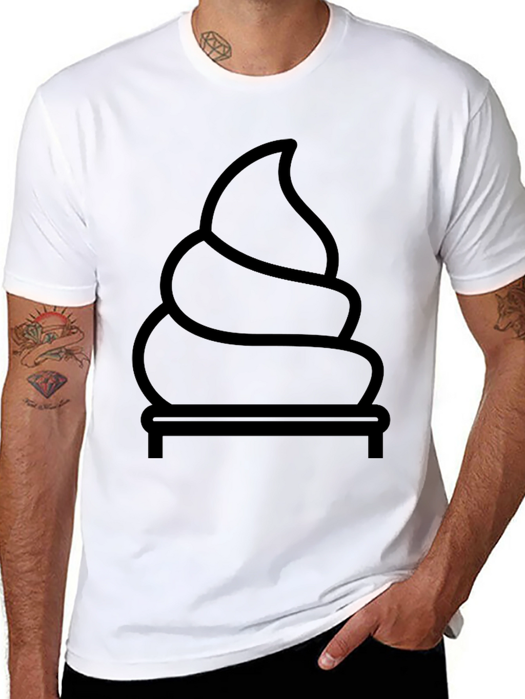 Funny Poop Emoji Graphic Tee - Black Cotton T-Shirt