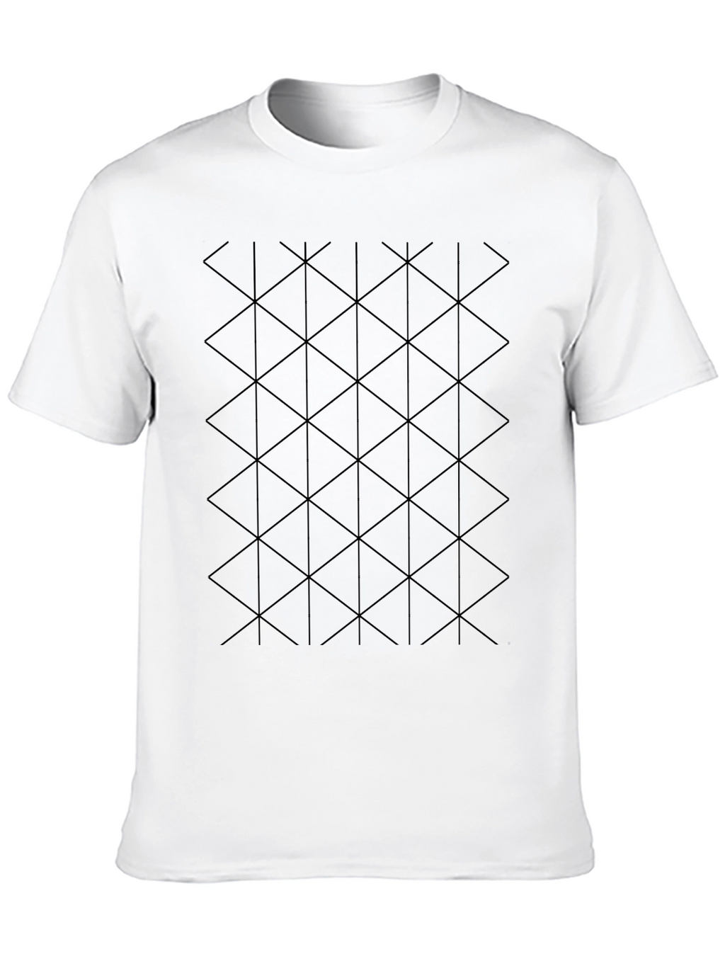 Geometric Triangle Pattern Black T-Shirt