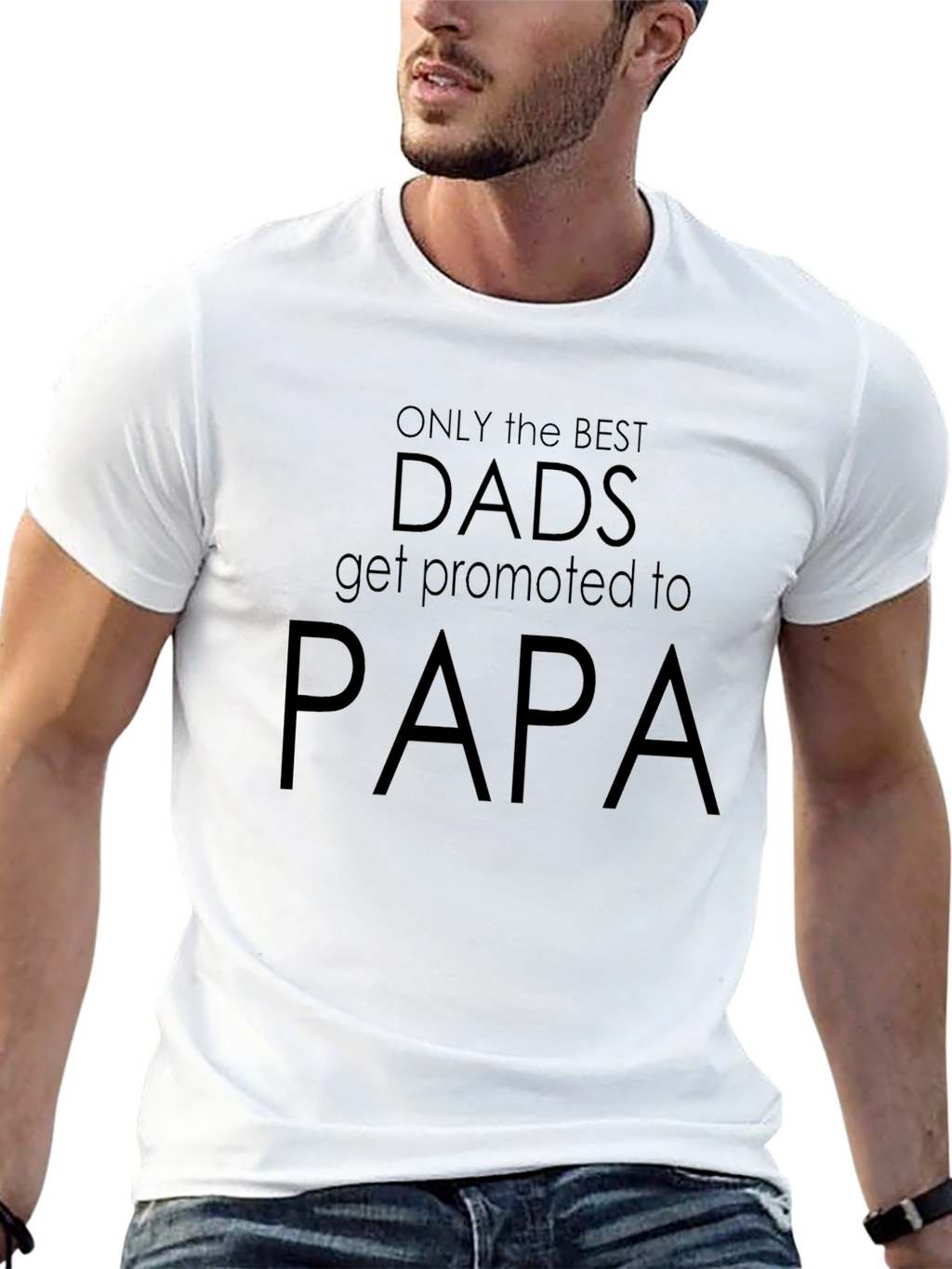 Best Dads Promoted to Papa Black T-Shirt