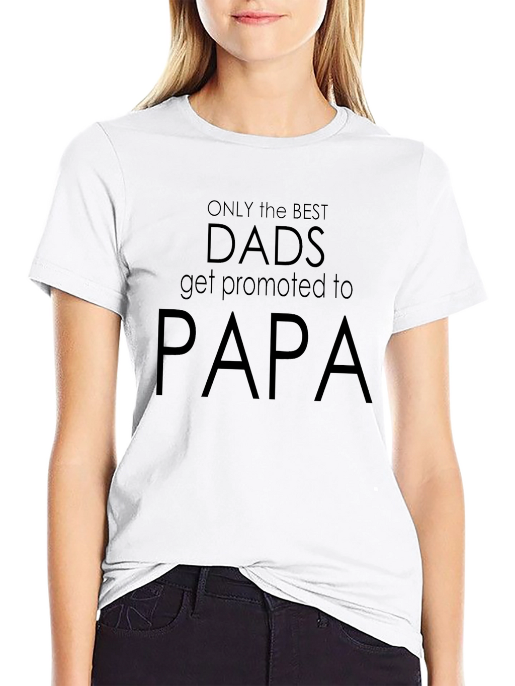 Best Dads Promoted to Papa Black T-Shirt