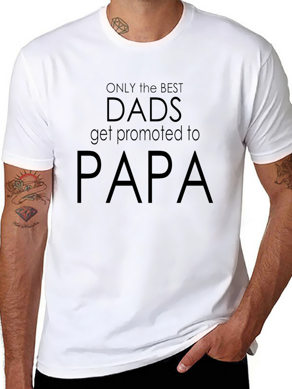 Best Dads Promoted to Papa Black T-Shirt