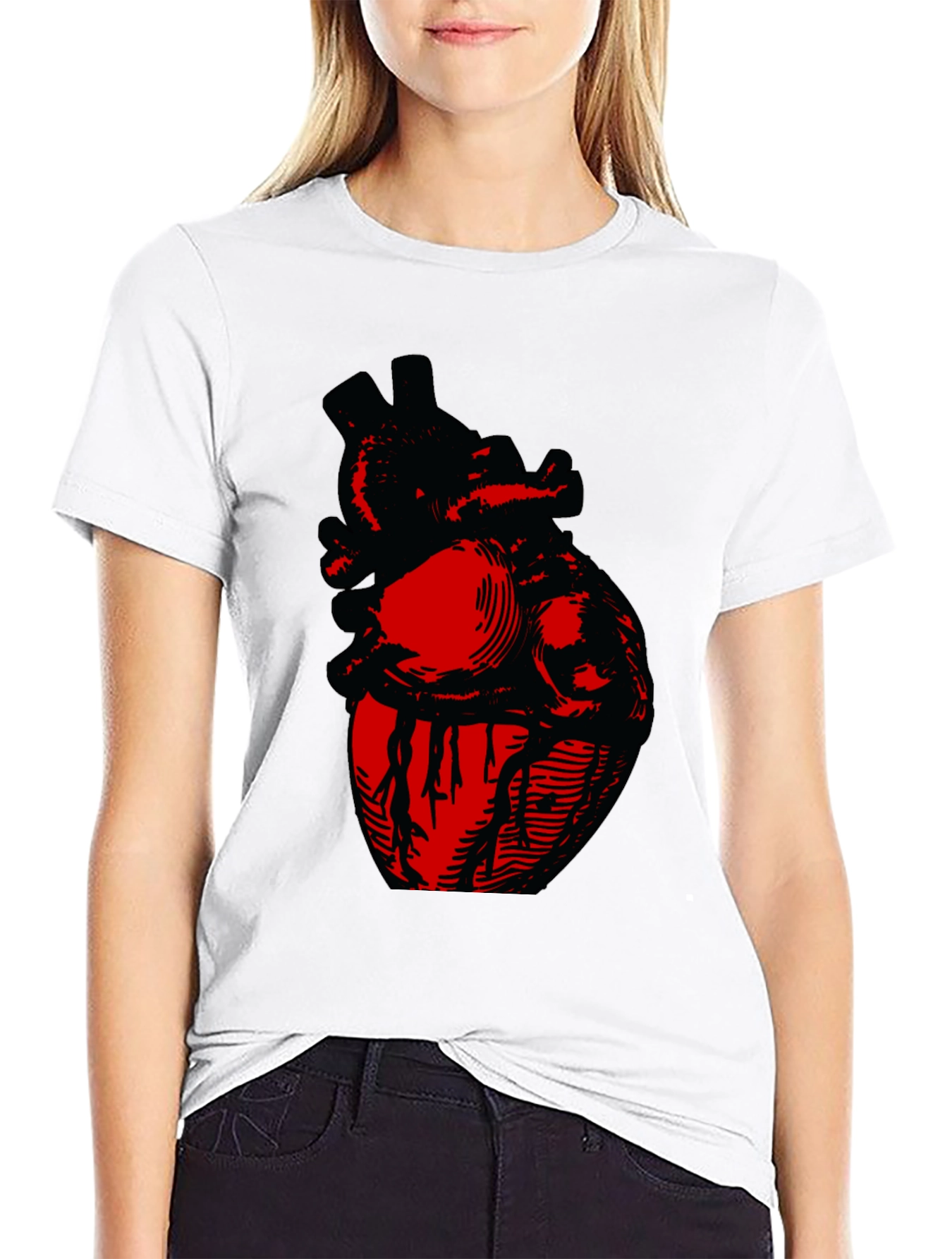 Anatomical Heart Graphic Tee - Bold Design