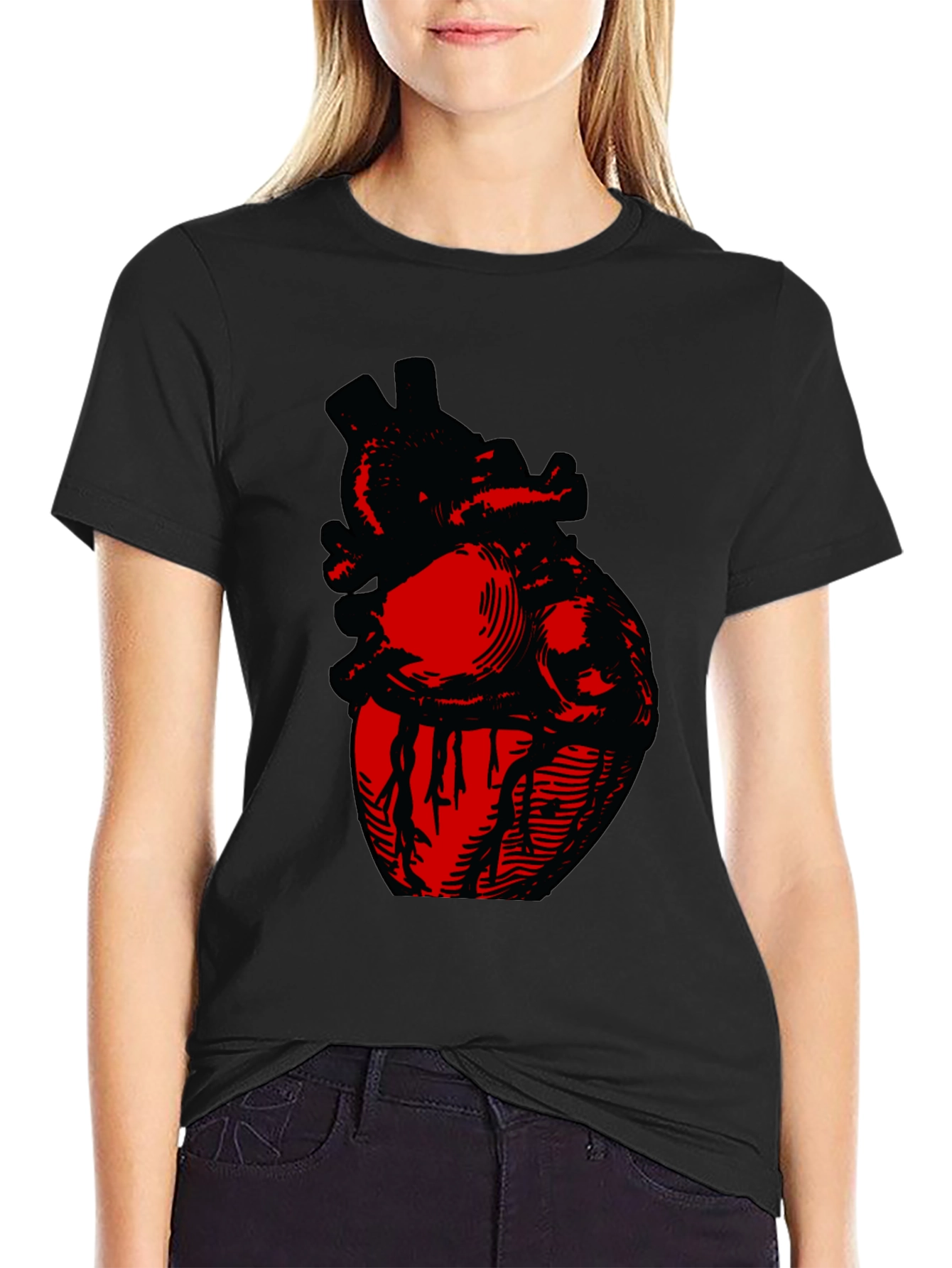 Anatomical Heart Graphic Tee - Bold Design