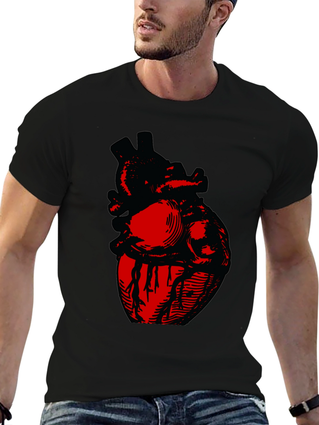 Anatomical Heart Graphic Tee - Bold Design