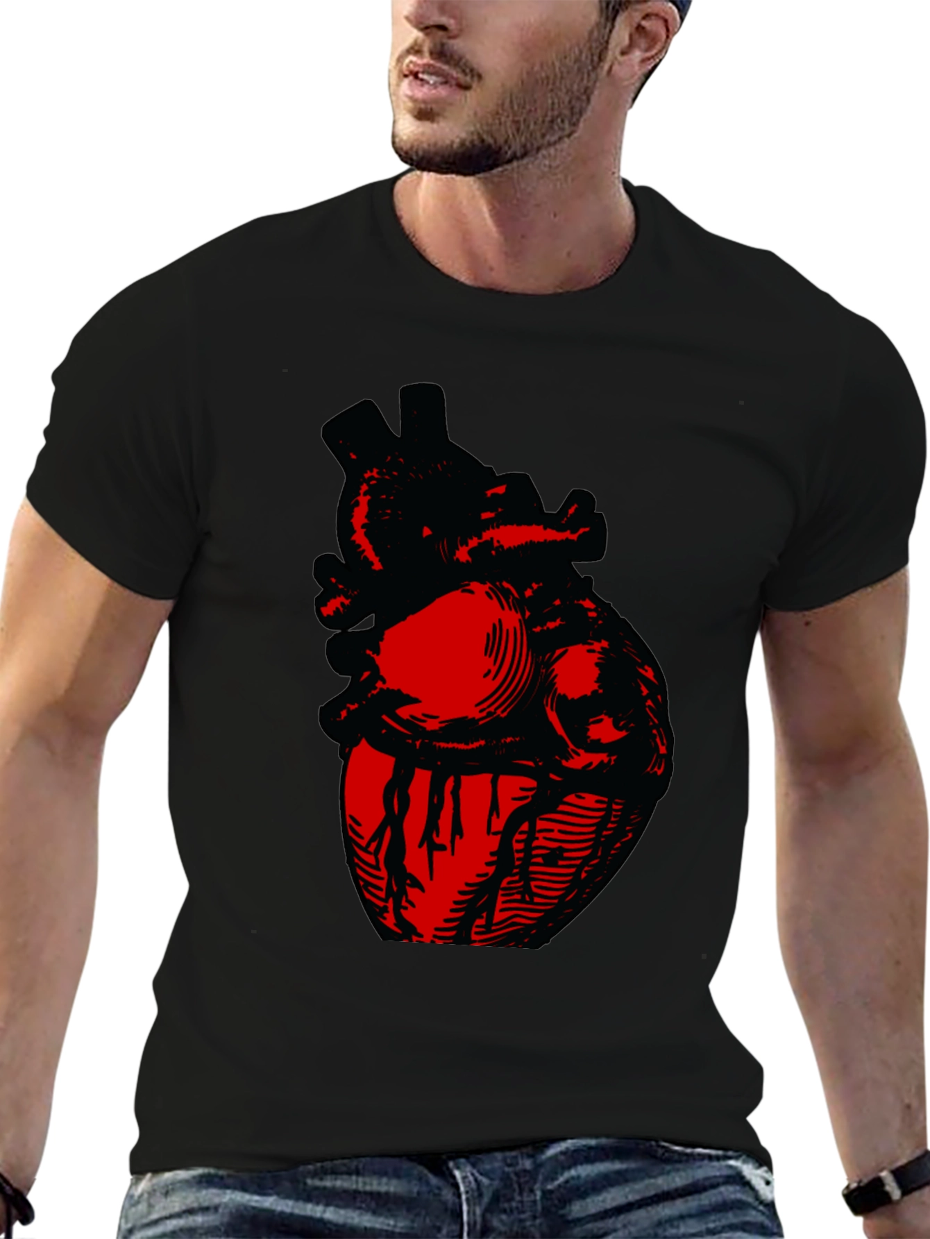Anatomical Heart Graphic Tee - Bold Design